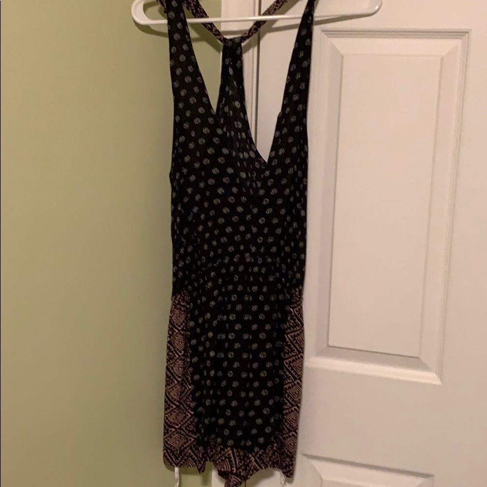 Black white and pink romper